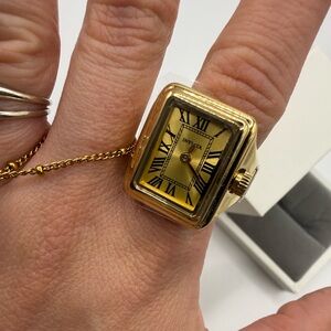 Invicta Gold Square Ring Watch
